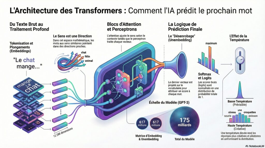 Chapitre 7 - Du texte aux nombres (tokens, embedding, softmax, température).