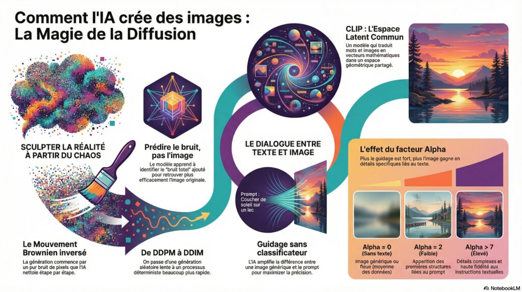 Chapitre 10 - IA images et vidéos — diffusion, CLIP, DDIM, guidage.