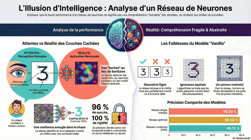 Chapitre 1 - Structure du réseau (pixels, neurones, formules, entraînement).